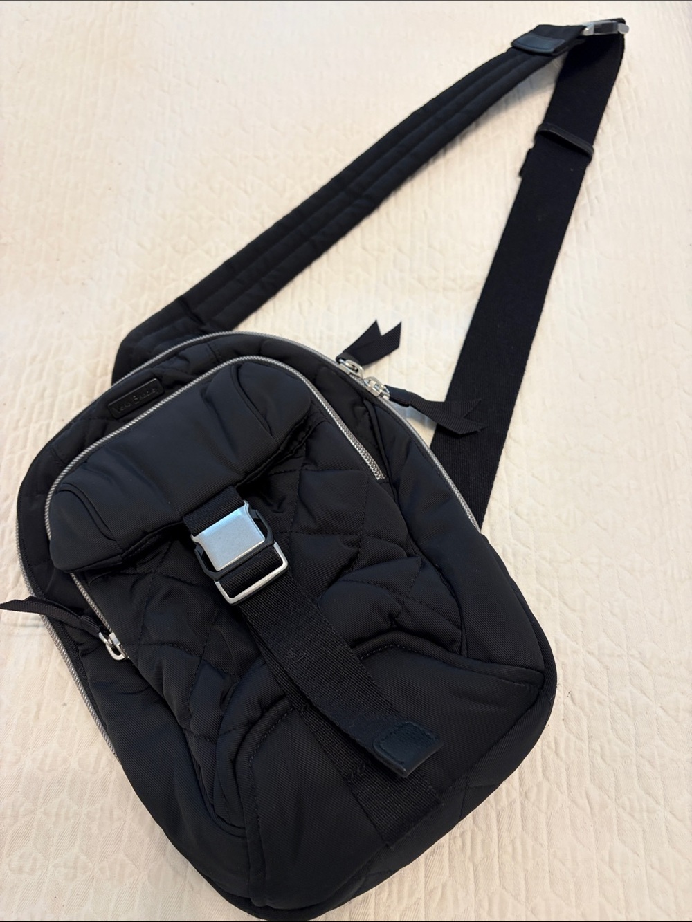 Vera Bradley Black Quilted Sling Belt Bag